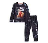 NICKELODEON AVATAR THE LAST AIRBENDER Aang Appa Boys Black Long Sleeve Long Leg Pyjama Set | Kids Sleepwear with Character Print | Ideal for Bedtime & Loungewear | Avatar Merch - 9-10 Years