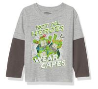 Nickelodeon Baby Boys' Toddler Long Sleeve tee Grey/Charcoal 3T