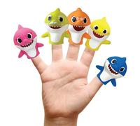 Nickelodeon Baby Shark 5 Pc Finger Puppet Set - Party Favors, Educational, Bath Toys, Story Time, Beach Toys, Playtime,5 Count (Pack of 1)