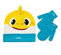 Nickelodeon Baby Shark Warm Winter Hat and Mitten Set,Yellow with Flappy Fins -Age 2-4 Toddler