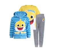 Nickelodeon Baby Shark Zip Up Hoodie, Shirt and Jogger Pant Bundle for Boys, Size 4T Blue