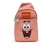 Nickelodeon Bag, Sling, SpongeBob SquarePants and Patrick Star, Bounding, Vegan Leather, Orange, 11.0" x 6.5"
