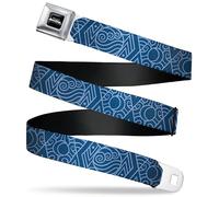 Nickelodeon Belt, Seatbelt Buckle Belt, Avatar Last Airbender Water Element Symbol Blues, Adjustable, Multi-color, 3.81 cm Wide