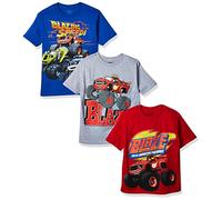 Nickelodeon Boys' Blaze & Monster Machines 3 Pack T-Shirt Bundle, Athletic Heather/Red/Royal, Medium