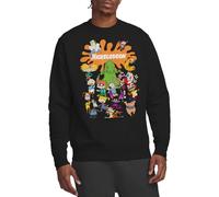 Nickelodeon Brand Nick Splat Group Crew Sweatshirt, Black, Large