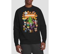 Nickelodeon Brand Nick Splat Group Crew Sweatshirt, Black Nickelodeon Black XL
