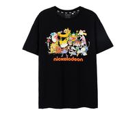 Nickelodeon Classic Group Short Sleeved T-Shirt | Unisex Black | Size: XL Nickelodeon Black XL