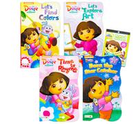 Nickelodeon Dora The Explorer Board Books for Kids Toddlers ~ Bundle of 4 Dora Board Books with 300 Bonus Dora The Explorer Stickers (Dora Board Books