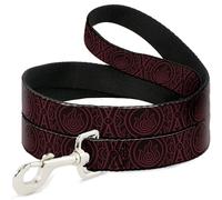 Nickelodeon Durable & Stylish Dog Leash with Snap Closure, Avatar Symbol Black Red, 6 Feet Long 1.5 Inch Wide