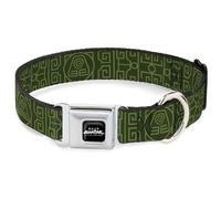 Nickelodeon Easy Adjustable Metal Seatbelt Buckle Quick Release Dog Collar, Earth Element, 11 to 16.5 Inches 1.0 Inch Wide-Medium
