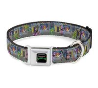Nickelodeon Easy Adjustable Metal Seatbelt Buckle Quick Release Dog Collar, Ninja Turtles Battle Purple Foot Soldier Video Game Scene, 16 to 23 Inches 1.5 Inch Wide