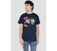 Nickelodeon Fairly Odd Parents Wanda & Cosmo In Love T-Shirt, Navy | Size: Large Nickelodeon Navy L