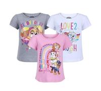 Nickelodeon Girl's 3-Pack Paw Patrol Pullover Fashion Tee Set, White/Grey/Pink, Size 4T