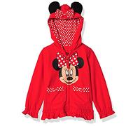 Nickelodeon Girls' Minnie Polka-Dot Bow Hoodie Hooded Sweatshirt, Red, M