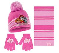 Nickelodeon Girls' Toddler Winter, Scarf & Mittens 2-4 Or Paw Patrol Marshall Hat, Scarves & Kids 4-7 Accessory, Pink-Gloves Set, Ages