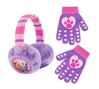Nickelodeon Girls' Winter Earmuffs and Kids Gloves Set, Paw Patrol Skye and Everest for Ages 4-7, Purple, Age