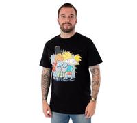 Nickelodeon Hey Arnold! 'Bro It Out' Mens Black Short-Sleeved T-Shirt | Nostalgic Urban Cool for a Timeless Look - Large