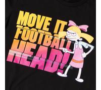 Nickelodeon Hey Arnold Move It Football Head Women's T-Shirt - Black - XS
