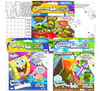 Nickelodeon Imagine Ink Coloring Book Super Set - Bundle with 3 Mess-Free Activity Books Featuring Spongebob, TMNT, and Minecraft | Imagine Ink Coloring Books for Boys