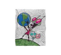 Nickelodeon Invader Zim & Gir Silky Touch Super Soft Throw Blanket 152 X 127 cm in White Nickelodeon White 152 X 127 cm