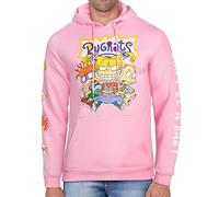 Nickelodeon Men’s Rugrats Fleece Sweatshirt - Retro 90s Cartoon Pullover Hoodie Tommy & Chuckie, Rugrats Light Pink, Small