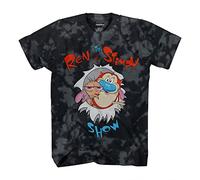 Nickelodeon Mens 90's Classic Shirt - Tie Dye Ren & Stimpy Show - Vintage Throwback Ren and Stimpy Tie Dye T-Shirt, Black Dye, XL