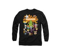 Nickelodeon Men's Brand Nick Splat Group Long Sleeve T-Shirt, Black | Size: 2XL Nickelodeon Black 2XL