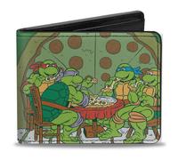 Nickelodeon Men's Buckle-Down PU Bifold Wallet Ninja Turtles 4.0"""" x 3.5""""