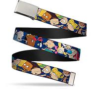 Nickelodeon Men's Buckle-Down Web Belt Nick 90's Rewind 1.5", Multicolor, Wide/Fits up to 42" Pant Size