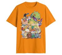 Nickelodeon Men's Classic Nick 90s Show Characters T-Shirt, Orange, 3XL