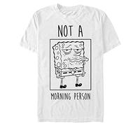 Nickelodeon Men's Not a Morning Person T-Shirt, White, 5XL Big Tall