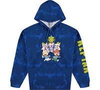 Nickelodeon Mens Rugrats Reptar Hoodie - Rugrats Reptar Tommy and Chuckie Allover Hoodie Sweatshirt, Blue Dye, Medium