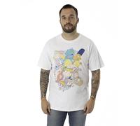 Nickelodeon Mens Short Sleeve T-Shirt | Adults Classic 90's Cartoon Short Sleeve Graphic Tee | Iconic Group Character Retro White Short-Sleeve Top | Nick Nostalgic Merchandise Gift for Him