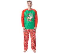 Nickelodeon Mens' SpongeBob SquarePants Krabby Christmas Pajama Set (Large) Red