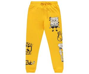 Nickelodeon Mens Spongebob Squarepants Sweatpants - Spongebob Mens Fleece Jogger Sweatpants - Spongebob, Patrick, Squidward Sweatpants, Gold, Large