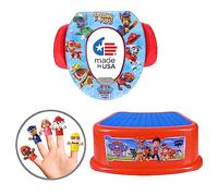 Nickelodeon PAW Patrol "Calling All Pups" 3 Piece Must Have Potty Training Set - Soft Potty Seat, Step Stool, Finger Puppets - Boy Potty Training