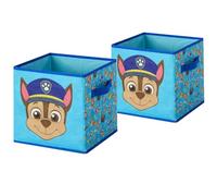 Nickelodeon Paw Patrol Kids Storage Cubes, 2 Pack Foldable Fabric Bins with Handles, Collapsible Organizer Boxes for Bedroom, Playroom & Nursery, Durable Kids Storage Solution