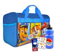 Nickelodeon Paw Patrol Multicolor Kids Duffle Bag, 18" L x 11" W x 1" H, Officially Licensed Paw Patrol Travel Bundle with Duffle Bag, Water Bottle, Tattoos, Door Hanger