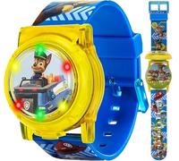 Nickelodeon Paw Patrol Pop-Open LCD Watch for Kids with Flashing Lights, Full-Color Character Strap, Dual-Layer Dial Design, Gift Tin Box Packaging, Fits Wrists 5.5" to 8", Flip Open, Digital
