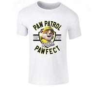 Nickelodeon Paw Patrol Rubble Top Pup Pawfect Childrens Short Sleeve Printed T Shirt (White, 9-11 Years)