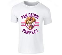 Nickelodeon Paw Patrol Skye Top Pup Pawfect Childrens Short Sleeve Printed T Shirt (White, 3-4 Years)