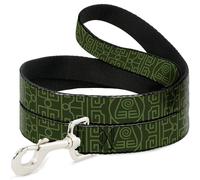 Nickelodeon Pet Leash, Dog Leash, Avatar Last Airbender Earth Element Symbol BlackOlive Green, 4 Feet Long 0.5 Inch Wide