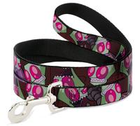 Nickelodeon Pet Leash, Dog Leash, Invader Zim Close Up Poses Reds, 6 Feet Long 0.5 Inch Wide