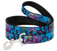 Nickelodeon Pet Leash, Dog Leash, Invader Zim Gir and Piggy Rule The World Poses Blue, 4 Feet Long 1.5 Inch Wide