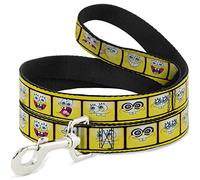 Nickelodeon Pet Leash, Dog Leash, Spongebob Expressions Filmstrip Yellows Black White, 6 Feet Long 1.5 Inch Wide