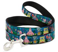 Nickelodeon Pet Leash, Dog Leash, Spongebob Friends 8 Bit Scene, 6 Feet Long 0.5 Inch Wide