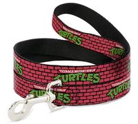 Nickelodeon Pet Leash, Dog Leash, Teenage Mutant Ninja Turtles Brick Title Logo Red, 4 Feet Long 1.5 Inch Wide