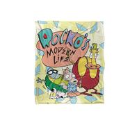 Nickelodeon Rocko'S Modern Life Rocko'S Modern Life Logo Group Silky Touch Super Soft Throw Blanket 152 X 127 cm in White Nickelodeon White 152 X 127 cm
