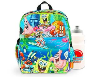 Nickelodeon Spongbob Backpack Set - Bundle with 12" Mini Backpack with Adjustable Straps Plus Water Bottle | Mini Spongbob Shoulder Bag for Kids, Women, Teens