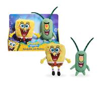 Nickelodeon Spongebob Squarepants 2-Piece Plush Set 7-Inch Spongebob and 6-Inch Plankton Kids Toys for Ages 3 Up by Just Play